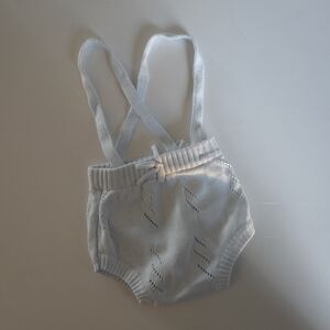 Feltman Brothers Baby Blue Knit Suspender Shorts 3m